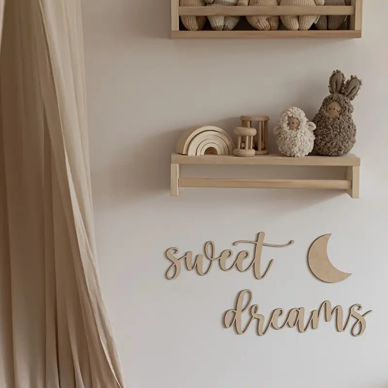 Nordic Style Wooden Wall Stickers, Sweet Dreams Room Decor, Photography Prop, Kids Bedroom Decoration, Home Accessories, Decorative Wall Sticker, Wall Decal