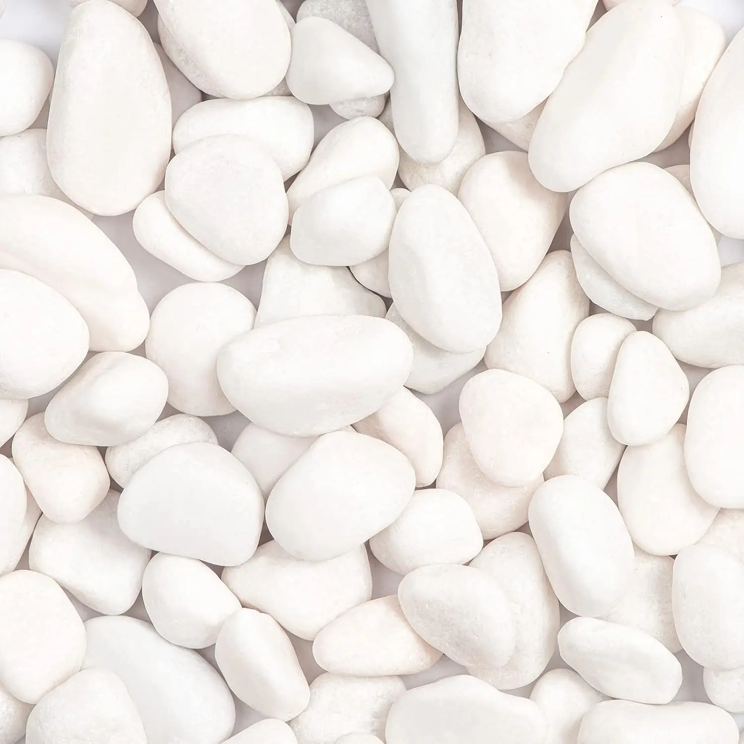 5lbs White  River Rocks, Polished Pebbles for  Garden, 1-2 inch Decorative White Stones, Ideal for Fish Tank, Vases, Crafting,  Decor and Garden Landscaping Rocks,White