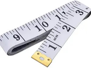 Soft Tape Measure Double Scale Body Sewing Flexible Tailor Craft Vinyl Ruler for Weight Loss Medical Body Measurement, Has Centimetre Scale on Reverse Side 60-inch（White）