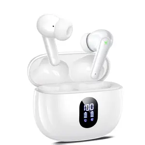 Wireless Earbuds, Bluetooth Ear Buds with Big Bass Stereo Sound, 65 Hours Playtime, Lightweight in-Ear Fit Earphones, IPX7, Hands-Free Calls with AI for iPhone, Android, Pad, Sports, Workout