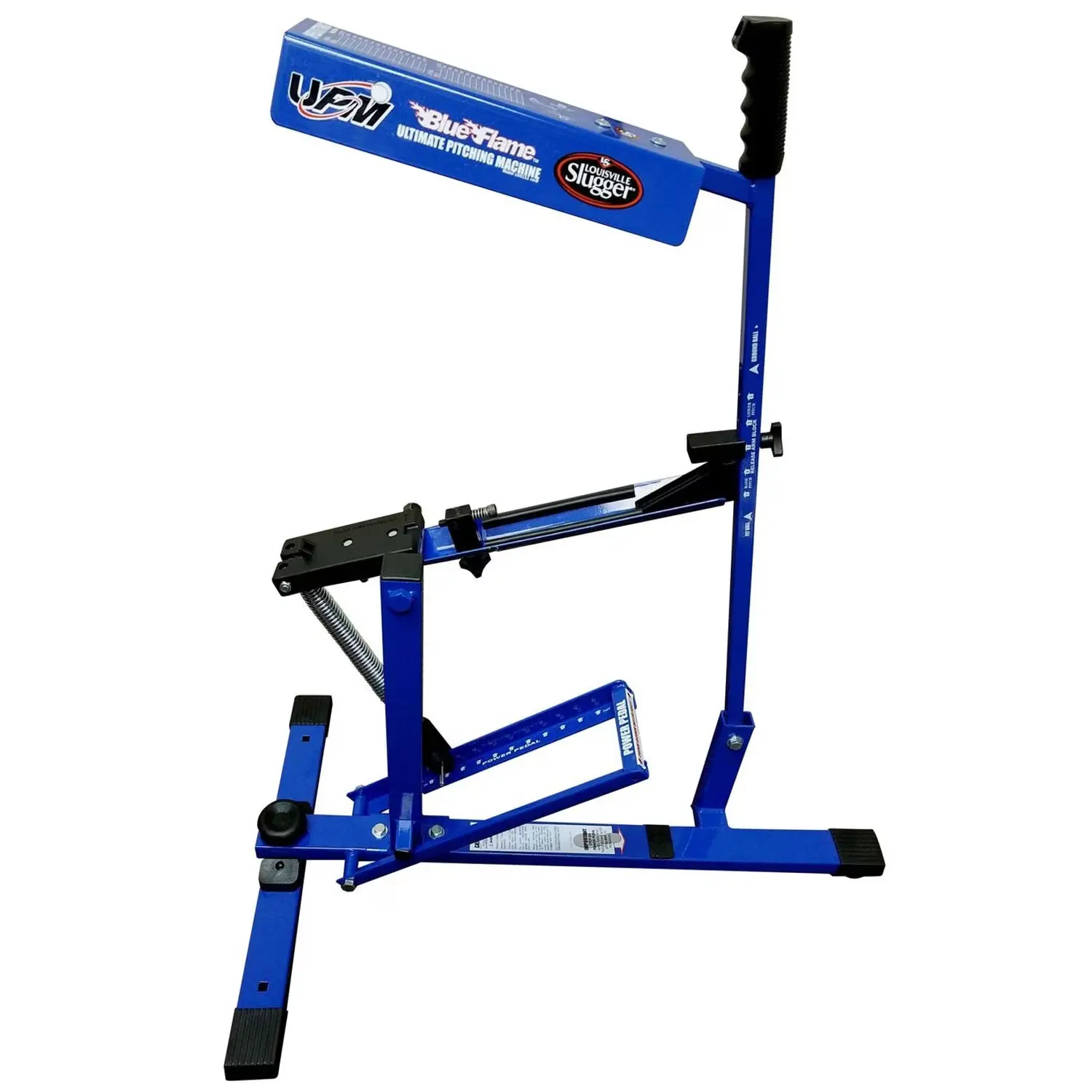 Blue Flame Pitching Machine – Manual Baseball & Softball Trainer, Throws up to 60 MPH, Youth & Adult Practice Tool