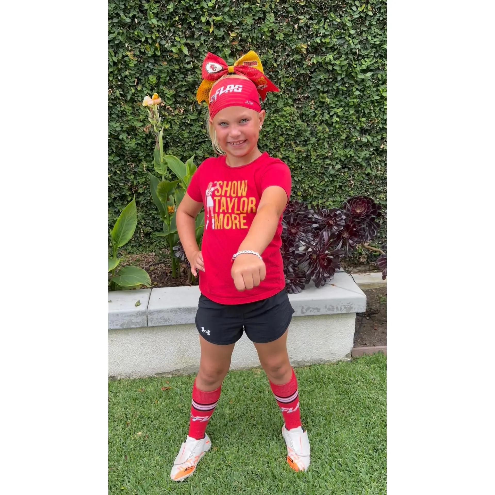 Handmade Red & Gold Football Friendship Bracelet – Girls Flag Football Fundraiser