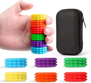 Silicone Magnetic Stress Balls, 6 Pack Pain Stim Fidget Toys Adults & Teens, Sensory Toys for Kids with Autism ADHD with Storage Box, Stress Relief & Focus Handheld Roller for Office Travel Classroom(color)