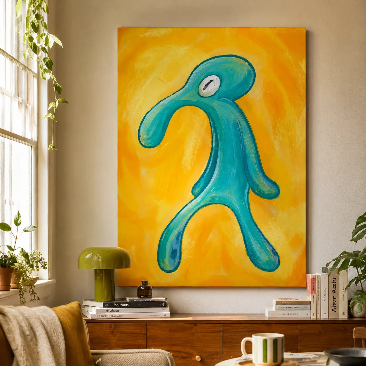 Squidward Bold And Brash Modern Canvas Poster - Spongebob Comic Hero Artistic Print, Art Work for Wall Decor, Home Decoration Gift