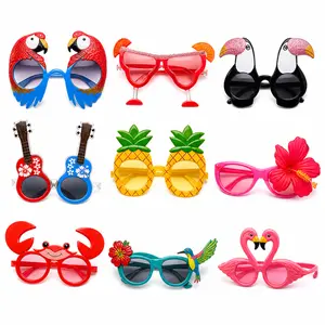 9 Pack Hawaiian Luau Party Sunglasses Set, Funny Tropical Novelty Glasses with Pineapple, Flamingo, Hibiscus, Crab & Toucan Designs for Beach Party, Pool Party, Summer Beach Vacation Accessories, Birthday Party Supplies, Photo Booth Props & Party Favors