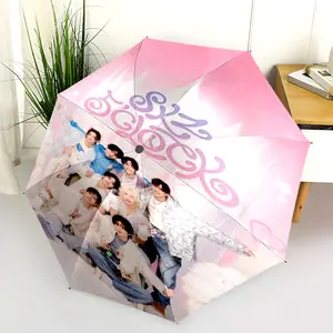 BTS 1 (8) New printed universal umbrella, automatic folding umbrella, portable foldable travel umbrella, outdoor umbrella, Black Friday, Christmas, and birthday gift.