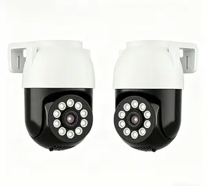 2-pack Outdoor And Indoor Waterproof Wireless 2K WiFi Security Camera IP66 Waterproof, 360° PTZ Rotation, Motion Detection Alarm, Two-Way Audio, Color Night Vision, 2.4G WiFi, Indoor/Outdoor Universal outdoorfun