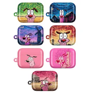 Neon Cartoon Dog AirPods Case for AirPods 1 2 3 4, AirPods Pro 1 2 3, Storm Psychedelic Art Earbuds Cover, Nostalgic 90s 2000s Protective Case