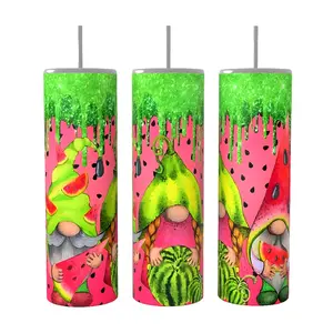Watermelon Summer Gomes  20 oz Tumbler Coffee Drinkware Insulated Lid Skinny Portable Bottles Flasks