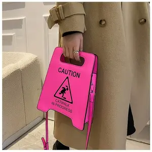Novelty Shoulder Bag,Fashion Caution Tote Handbags Novelty Stop Sign Purse,Caution Shoulder Bag for Women Girls, Suitable for commuting and shopping