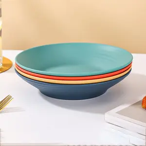 4pcs Luxury Striped Microwave Safe Plates, Durable, Lightweight and Portable, Easy to Clean, Perfect for Home, Restaurant, Camping, Picnic, Outdoor Activities