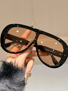 Large Frame Sunglasses Trend Fashion Eyewear, UV Protection Anti-Glare Lightweight Design, Ideal for Driving and Daily Use, Trendy Sunglasses