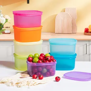 ANJUKE 7-Piece Meal Prep Containers — 3.75-Cup Reusable Airtight Plastic Food Storage Containers with Lids, BPA-Free, Microwave/Freezer/Fridge Safe, Stackable Lunch & Leftovers Organizer(900ml)