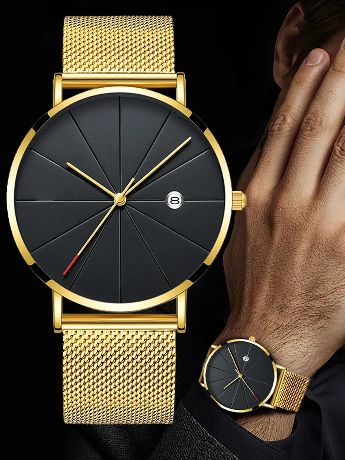 Simple Men Watch Stainless Steel Belt Watches For Man Ultra-Thin Quartz Wristwatch Calendar Date Sales Clock relogio masculino Modern Fashionable Wristwatch Analog Quartz Watch Fashionable Stylish Watch