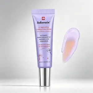 Longlasting Centella Asiatica CC Cream, CC Corrector, Hydrating Makeup Primer, Waterproof Foundation, Medium Coverage, Flawless Skin Finish, Brightens & Evens Skin Tone, Lightweight Non-Sticky, Travel-Sized for Trips & Vacations, Cosmetic Product