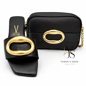 Vizzano Women's Flat Slides with Oval Detail Elegant Footwear for Casual and Formal Wear Comfortable and Stylish Decor