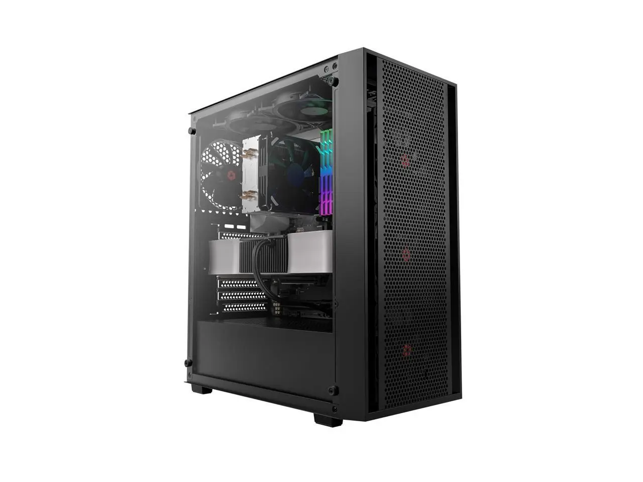 Rosewill ATX Mid Tower Gaming Computer PC Case with Side Tempered Glass, Preinstalled 4 x 120mm PWM Fans, Support Up to 6 x 120mm Fans, 360mm AIO/Radiator, 340mm GPU/VGA, 160mm CPU Air Cooler