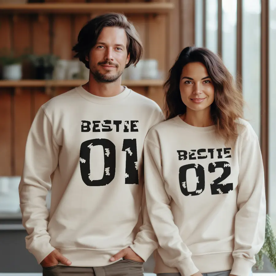 Bestie 01 Bestie 02 Hoodies,estie Sweater, BFF Hoodies, Bestie Gift, matching sweatshirt, couple shirts, funny valentines