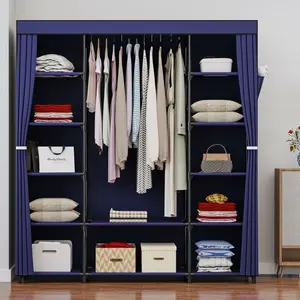 59 Inch Portable Closet Wardrobe Organizer Storage with Cover Non-Woben Fabric Portable Wardrobe Closet for Hanging Clothes Racks Shelving for Bedroom Deals For You Days