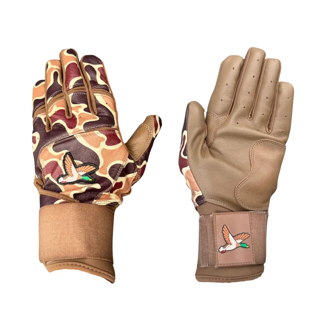 Duck Hunter Camo Baseball Batting Gloves, High-Quality Sports Gloves for Baseball Enthusiasts Unique Design