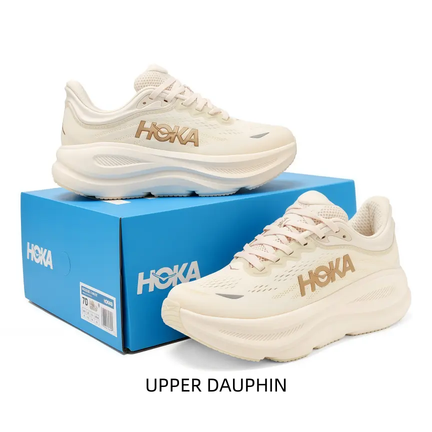 Cream off-white mesh running sneakers with subtle warm tan accents, breathable perforated upper, thick curved cushioned midsole, grippy outsole for jogging, gym and casual daily wear.