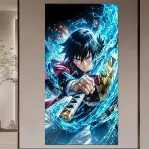 1 set of DIY diamond painting kit, 5D diamond art set, DIY decoration sword, splash, trench coat. Mosaic, diamond art, DIY art home decoration. Anime Design, Handicraft