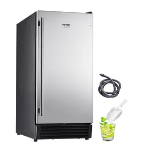 VEVOR Undercounter Built-in Ice Maker,  50 Lbs/Day Under Counter Ice Maker Machine with Drain Pump Reversible Door Stainless Steel, Freestanding Ice Maker for Commercial Home Kitchen