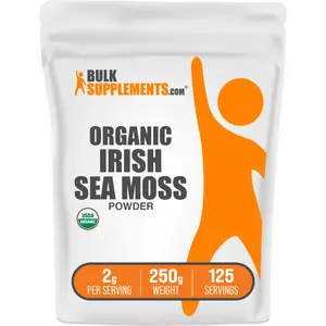 BulkSupplements - Organic Irish Sea Moss Powder - Digestive Support - Immune -250g - 2g per Serving