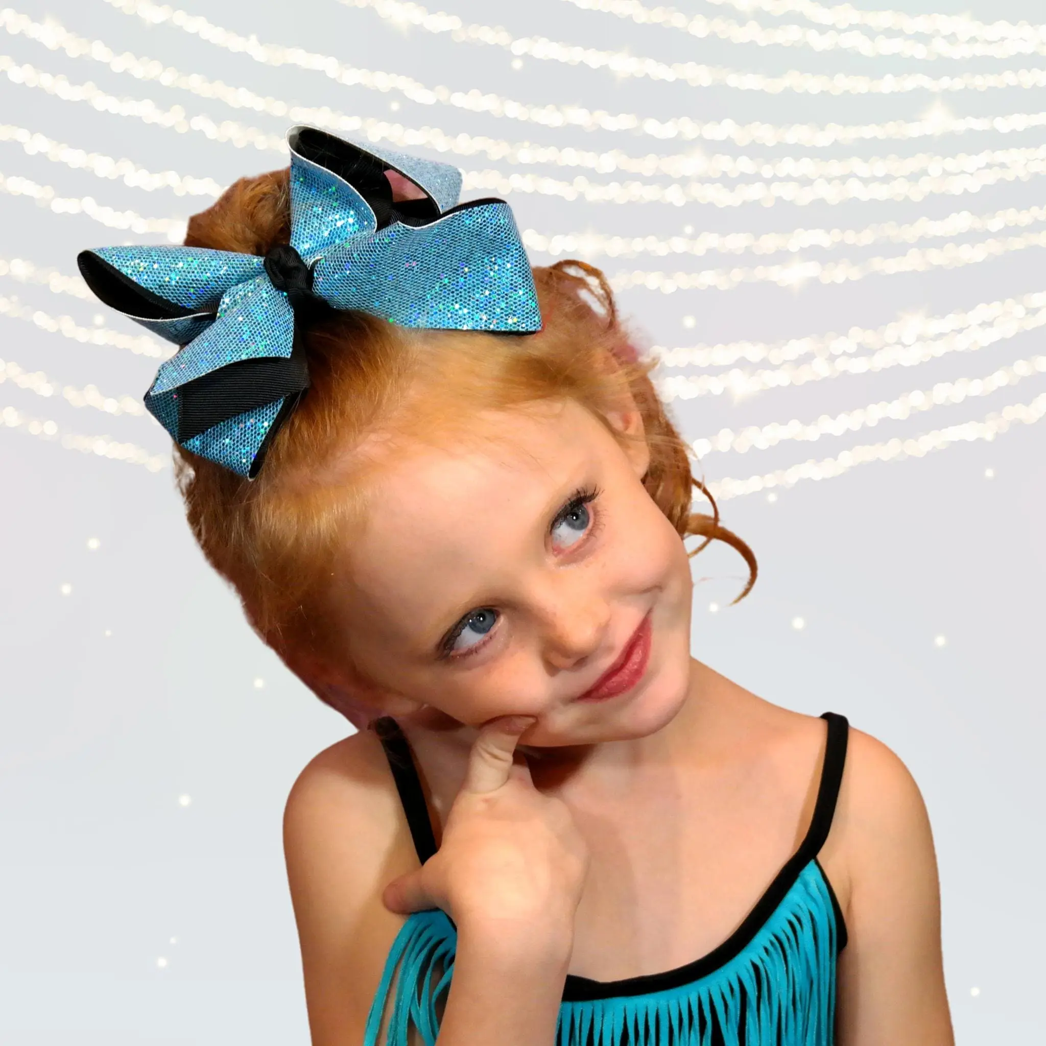 7" Width Polyester Cheerleading Hair Bows with 2" Wide Ribbon, Secure Clip, Easy to Use Performance-Ready Dazzling Design, Assorted Colors for Dancing, Birthday