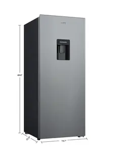 6.5 Cu ft One Door Refrigerator, with Water Dispenser, Stainless Steel Look, Estar, New