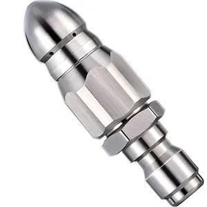 Sewer Cleaning Tool High-pressure Nozzle& 5000 PSI Sewer Jetter Nozzle& Stainless Steel Pressure Washer Drain Jetter Hose Nozzle Tools with 1/4" Quick Connector& Cleaning Accessories& Car Accessories