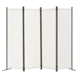 fathersdaygift VEVOR Room Divider, 4 Panel Room Dividers and Folding Privacy Screens, Fabric Partition Room Dividers for Office, Bedroom, Dining Room, Study, Freestanding, White