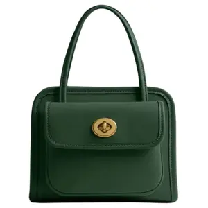 COACH Safari 16 Small Crossbody Handbag for Women – Vintage-Style Leather Satchel in Hunter Green