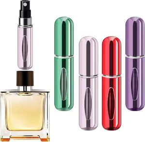 Refillable Perfume Portable Atomizer Bottle Refillable Perfume Spray, Travel Perfume (5ml, 5Pack) (Purple, Pink, Green, Red) Brand: forebile