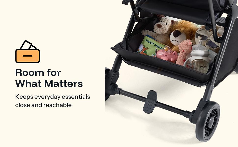 [sohochic]HARPPA Foldable Stroller for Toddlers - Portable, Compact, Travel-Friendly, with Canopy, 1-Hand Fold, Cup Holder, Multi-Position Recline, Large Storage Basket, Mesh Windows, for Outdoor Use , Folding Stroller, Portable Foldable Stroller