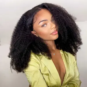 VSHOW Bleached Knots 10x6 Wear Go Glueless Wigs Afro Curly Lace Front Wigs For Women Pre-cut Lace Wigs Raw Human Hair