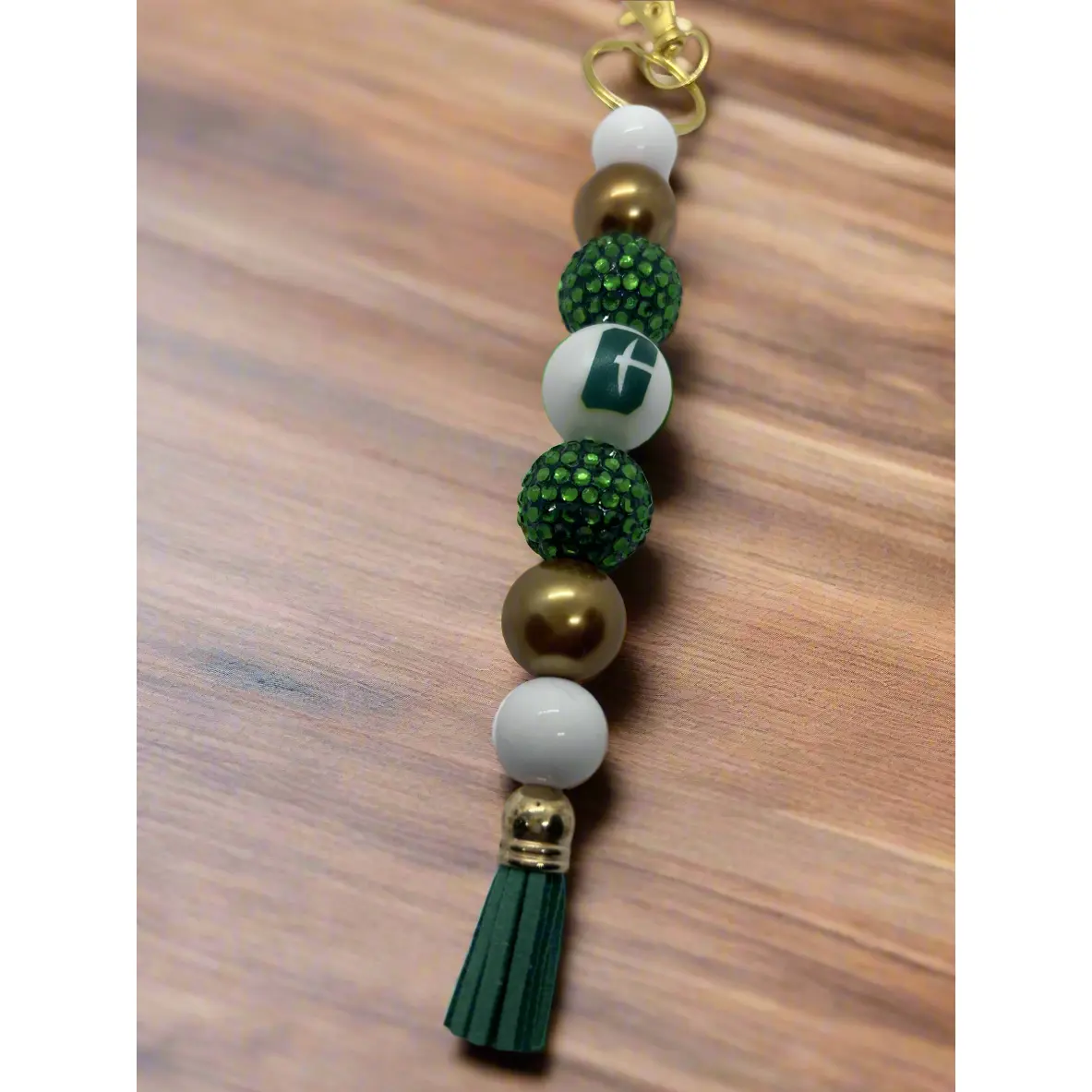 UNCC University of North Carolina at Charlotte 49ers Bubblegum Beaded Keychain