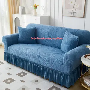 Solid Color Sofa Cover with Ruffle Trim, Couch Cover, 1 Count Dustproof Sofa Slipcover, Sofa Protector for Home Living Room, Home Decor