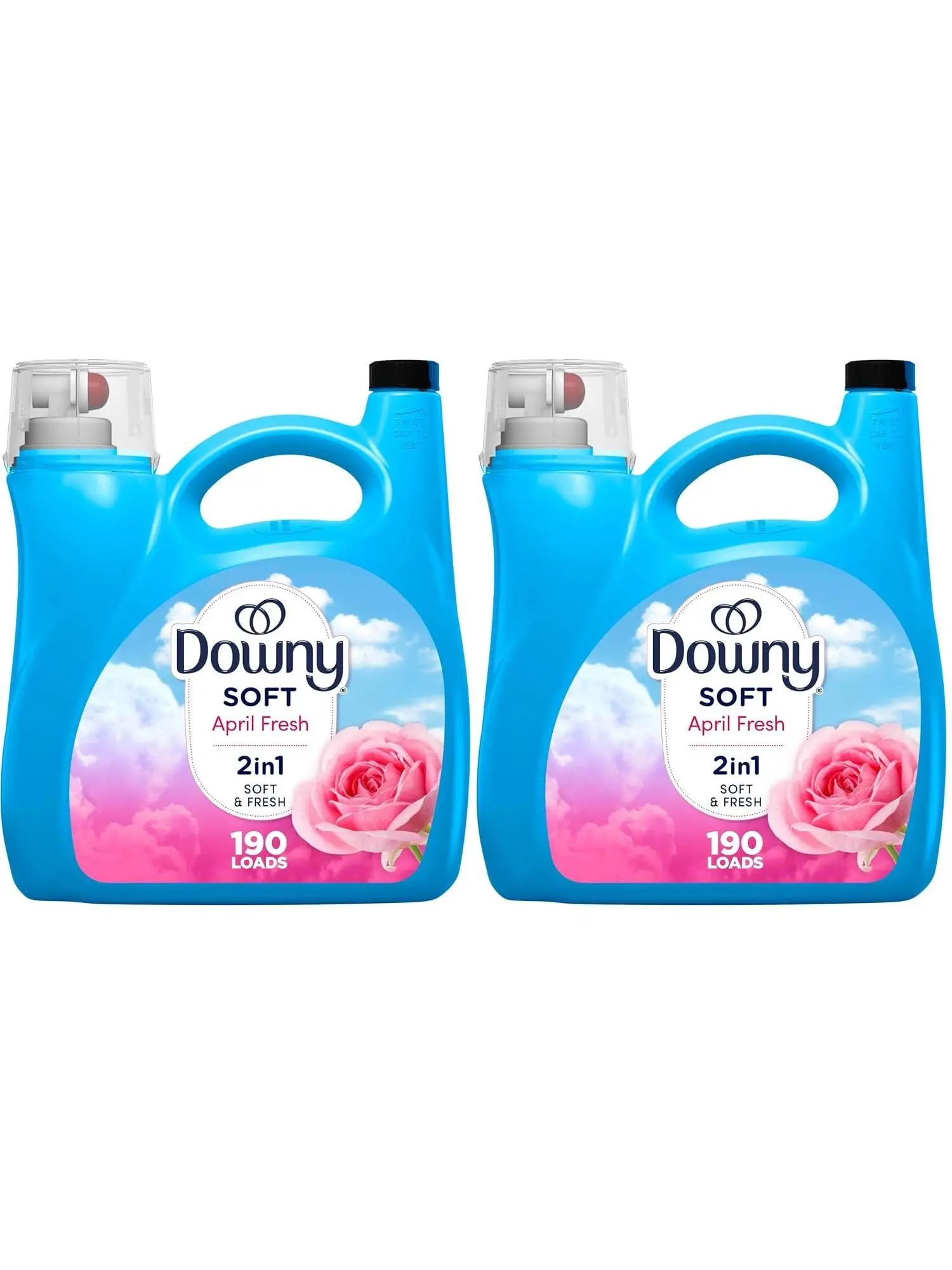 Downy Liquid Fabric Softener, April Fresh 2-in-1 Fresh & Soft, 140 Fl Oz, 190 Loads, Fabric Conditioner For Freshness And Softness
