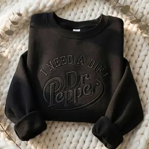 Embroidered I Need A Diet Dr Pepper Tone on Tone Sweatshirt, Diet Coke Shirt, Gift for Dr Pepper Lover, Soda Gift Shirt, Soda Lover Shirt