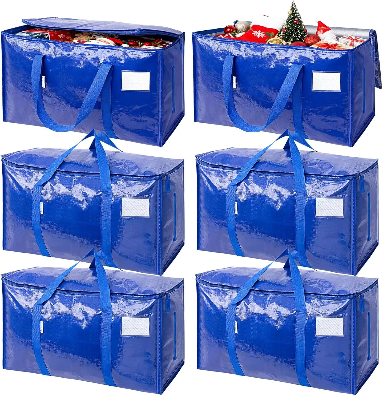 6-Pack of Extra-Large, Heavy-Duty Moving Bags—Waterproof storage bags with handles and zippers, foldable, ideal for college dorms and home storage. SummerVibes. summerwins