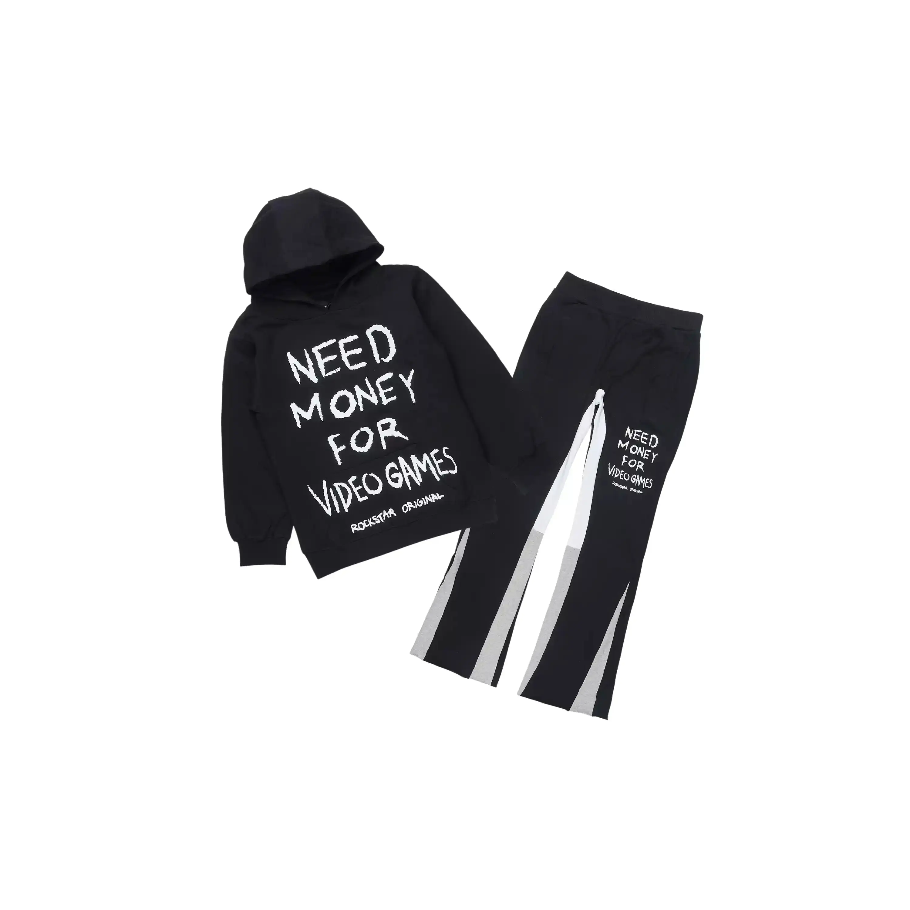 Boys M4 Video Games Black/White Stacked Flare Track Set
