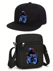 Unisex Hiphop Baseball Cap & Crossbody Bag Set, Street Style Outdoor Sports Hat, Adjustable Fits All Seasons, Perfect Gift Idea