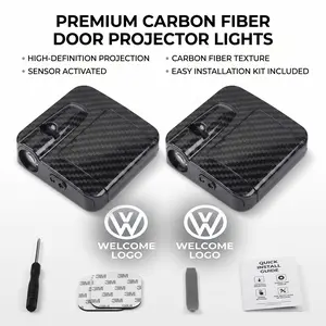 Wireless Car Door Welcome Light LED Logo Projector Infrared Sensor Auto Courtesy Lights No Wiring Easy Install Car Accessories Door Open Warning Light for SUV Sedan Truck Cool Car Decor