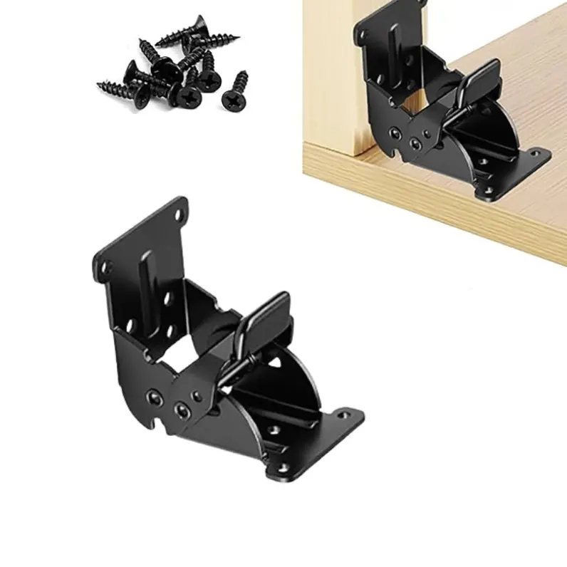 Heavy Duty Folding Brackets Self Locking Hinge For Foldable Table Brackets With Screws, Foldable Lock Extension Support Brackets For Table Legs, Bed Legs, Workbenches