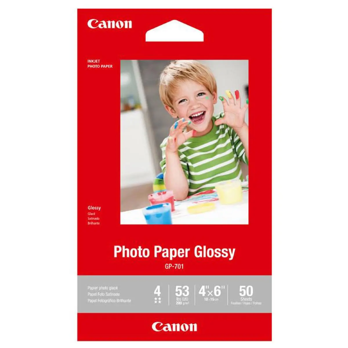 Canon GP-701 Glossy Finish Photo Paper for Inkjet Printers, 200gsm, 4x6", 50 Sheets