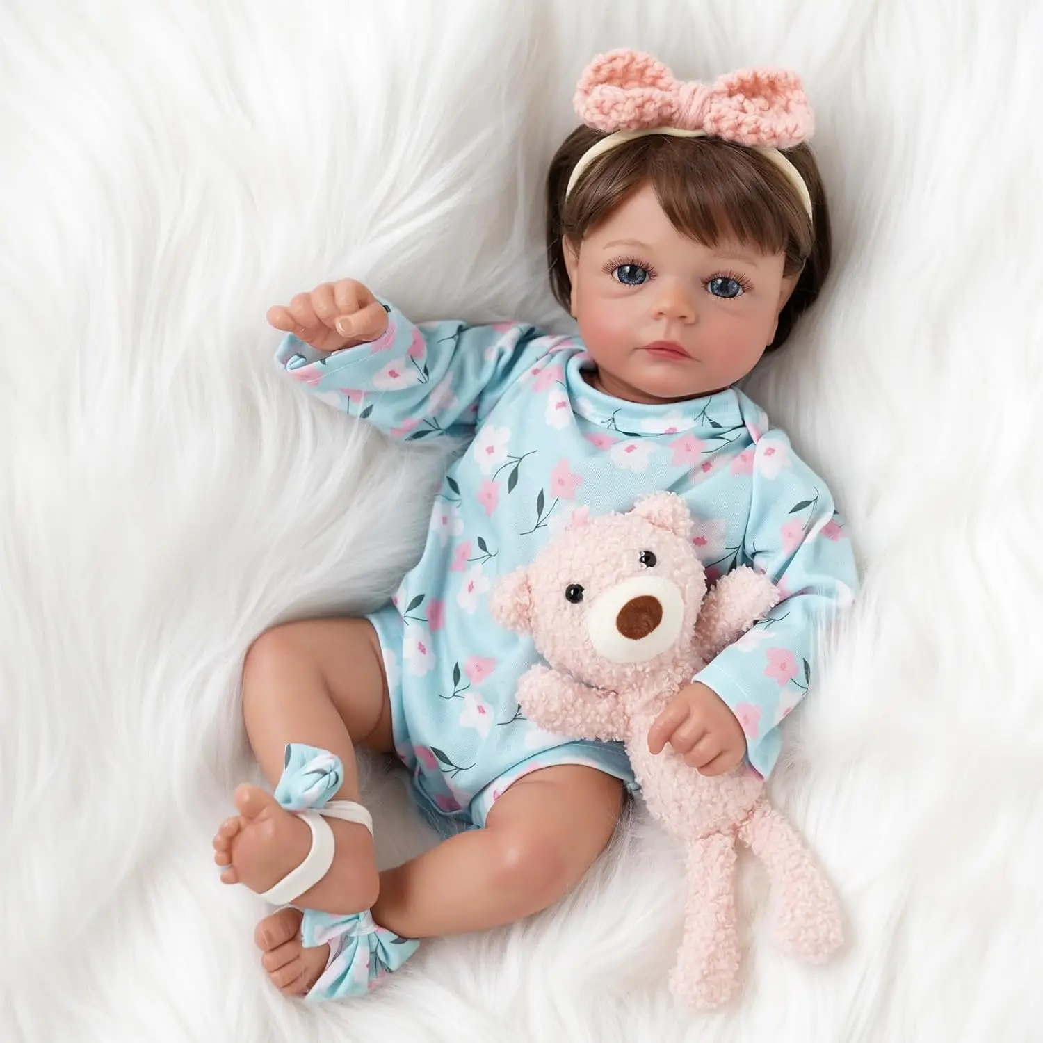 Babeside 17in Realistic Newborn Doll - Lifelike Soft Vinyl Limb, Cloth Body, Dolls Clothes Accessories, Ideal Gift for Kids, Newborn Baby Doll