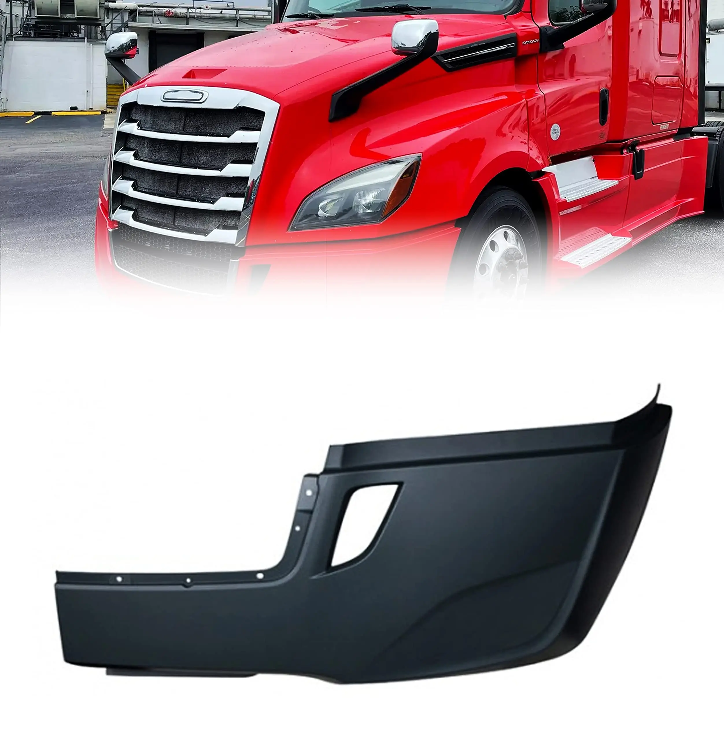 Torque Side Bumper Cover Replacement (without Fog Light Hole) for 2018 2019 2020 2021 2022 Freightliner Cascadia Semi Trucks Driver Left Side LHD (TR443-L), Bumper Design, Trucks Accessories