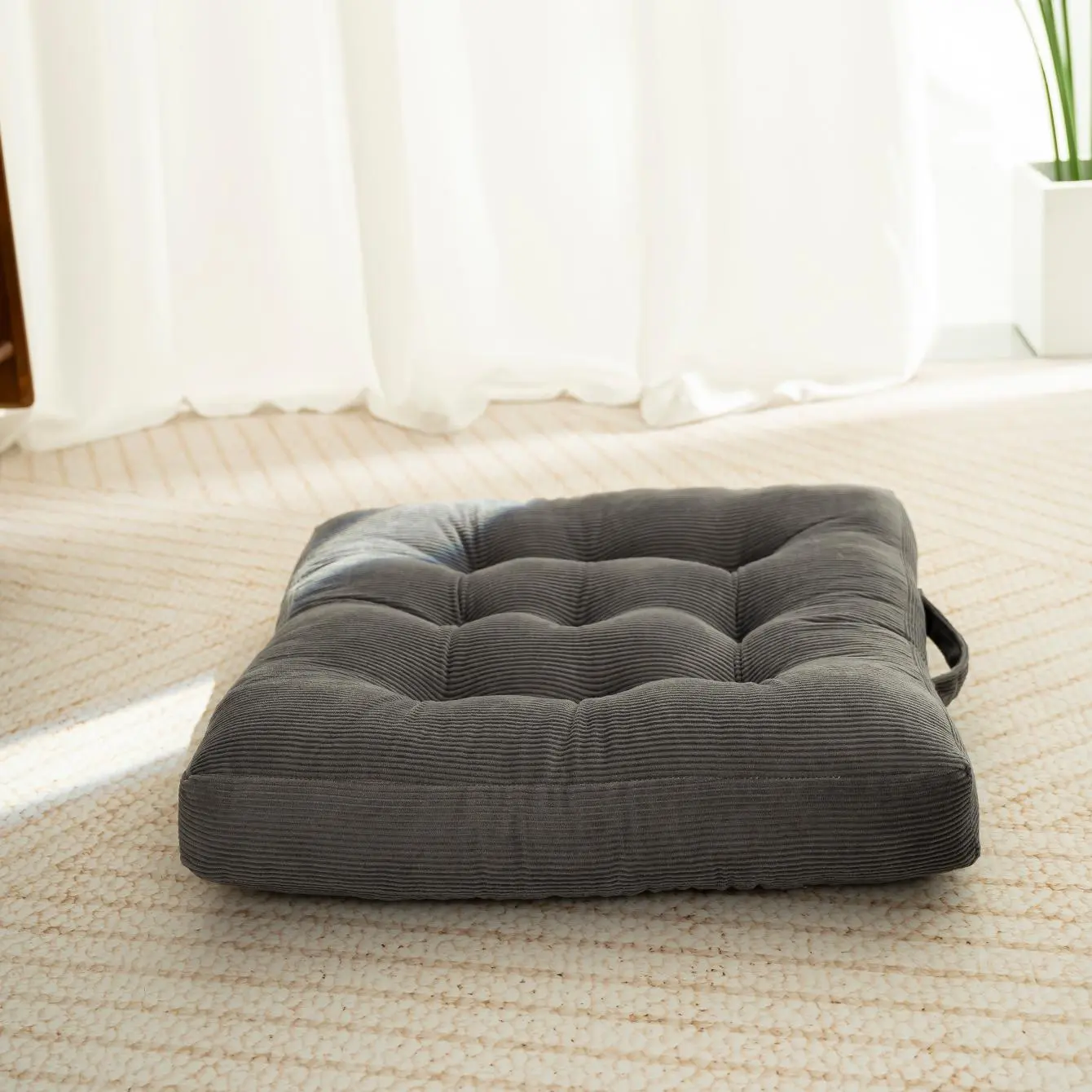 Solid Color Square Floor Pillow, Square Seat Cushion, Thickened Cushion for Living Room, Soft Comfortable Cushion for Yoga & Meditation, Multifunctional Home Decor, Home Decorative Cushion, Comfy Cushions