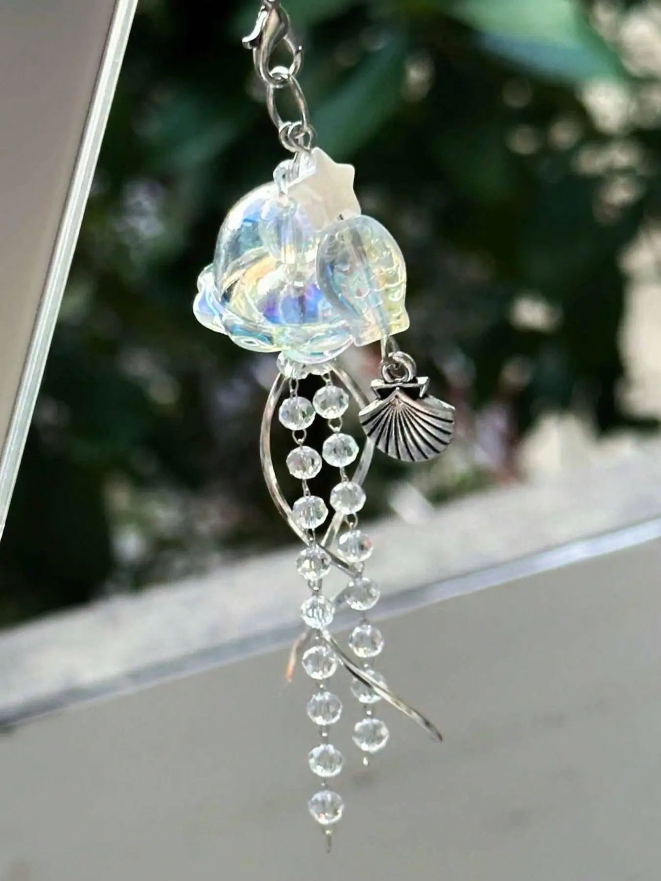 Jellyfish Design Keychain, Cute Clear Phone Chain, Stylish Keychain, Fashionable Keychain for Women & Men, Cute Keychains, Trendy All-match & Exquisite Keychain for Birthday Gift, Keychain Pendant